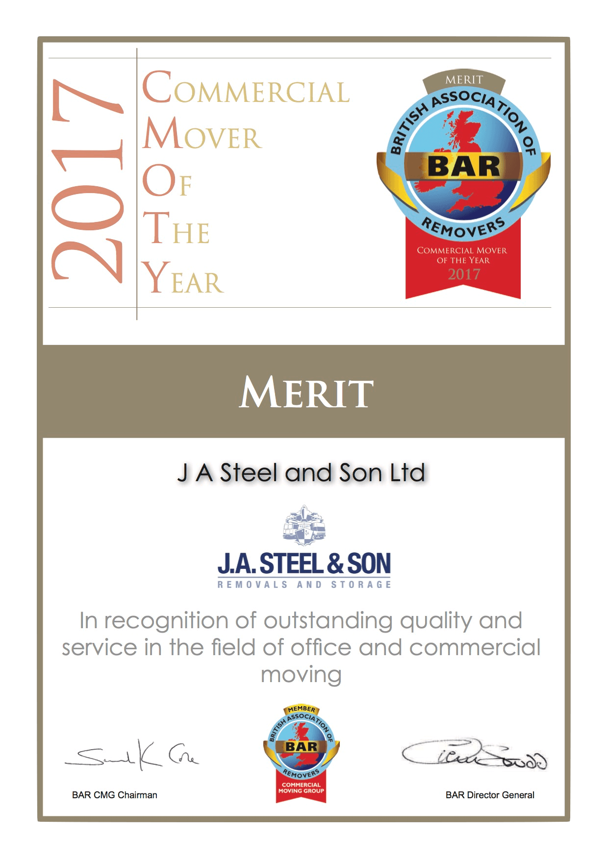 Merit Certificate